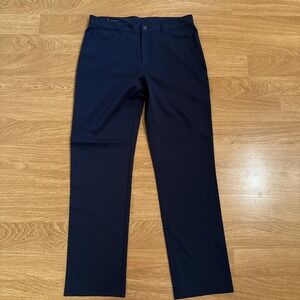 PGA Tour Golf Pants Mens 34x32 (Act 35x32) Blue Flat Front Straight Leg Comfort
